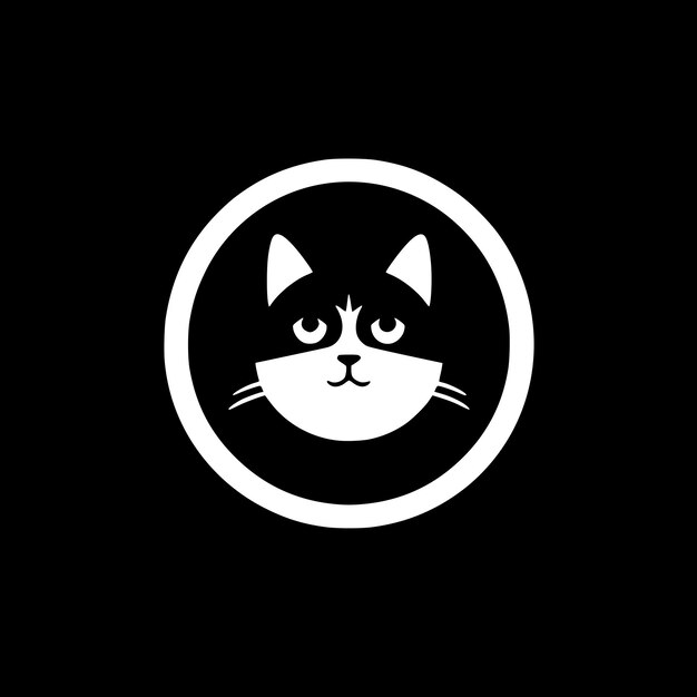 Vektor cat minimalist und flat logo vektor-illustration