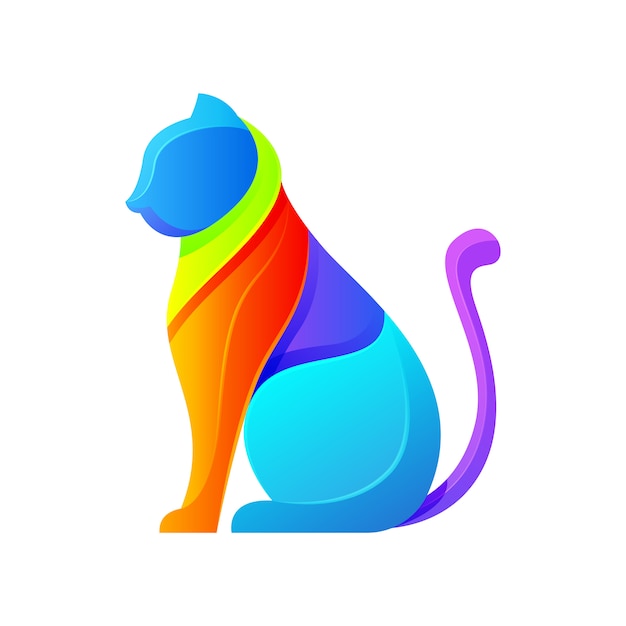 Vektor cat modern logo illustration vorlage