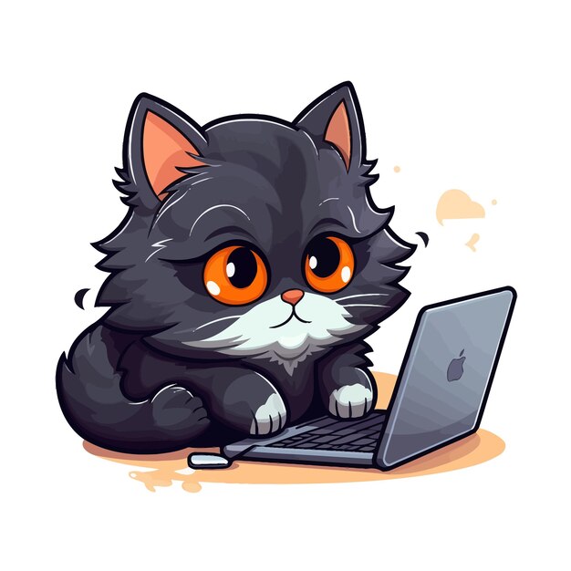 Cat_working_on_phone_sticker