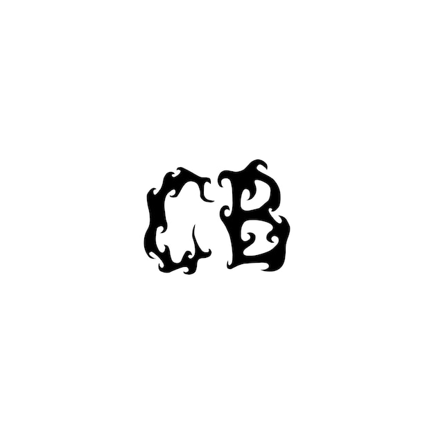 CB-Monogramm-Logo-Design Buchstaben-Text-Namen-Symbol Monochrom-Logotyp-Alphabet-Zeichen-Einfach-Logo
