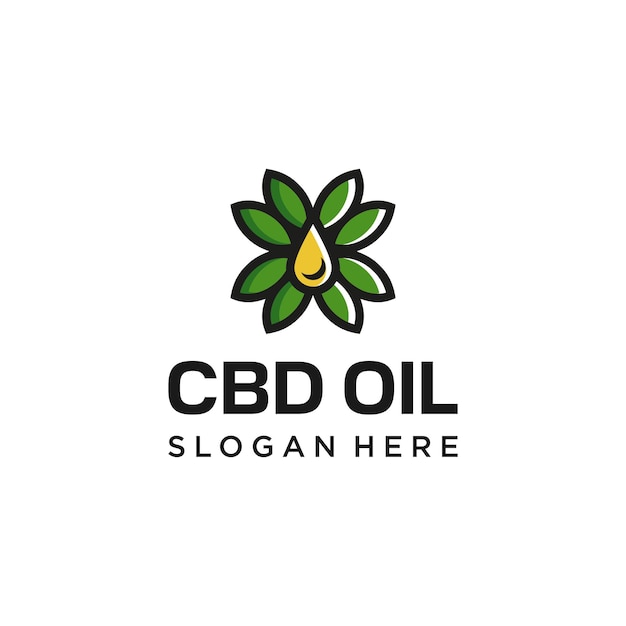 Vektor cbd blumenblattöl logo