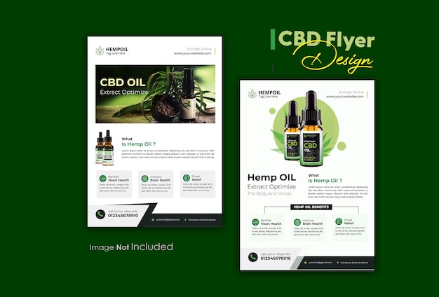 Cbd-öl-werbung kreatives flyer-design