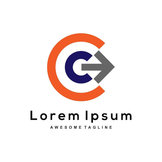 CC-Buchstaben-Pfeilform-Logo-Design