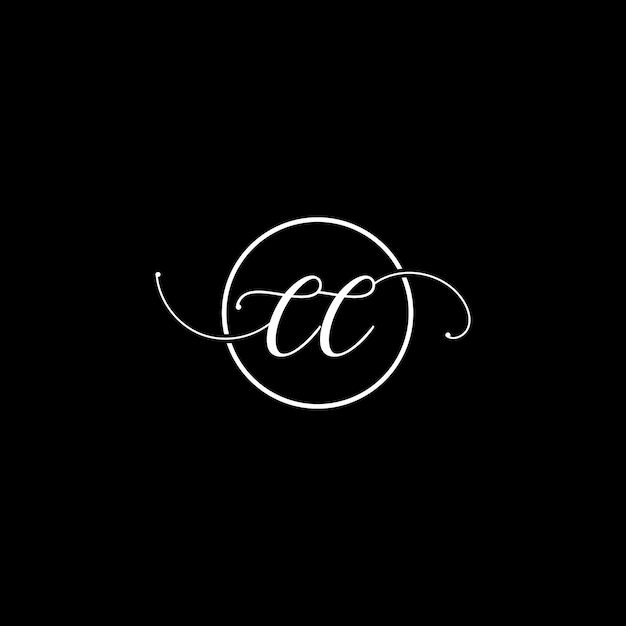 Cc letter benutzerdefiniertes typografie-logo