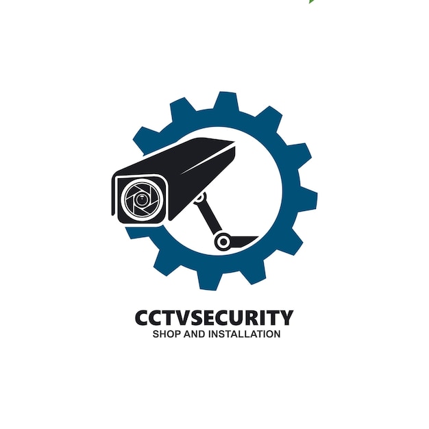 Cctv-zahnradsymbol-vektorillustrations-designschablone