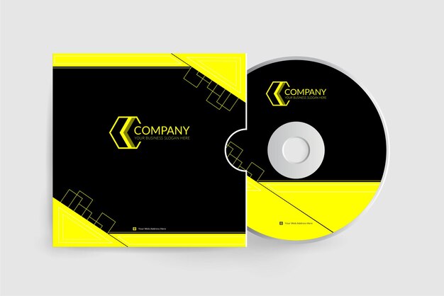 Vektor cd-cover, professionelles business-briefpapier in gelber farbe