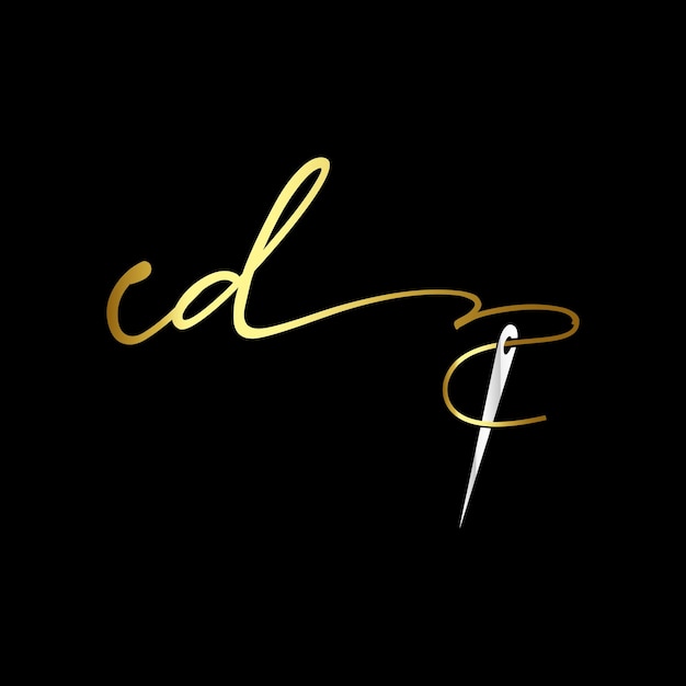 CD-Monogramm-Logo, Handschrift-Kleidungslogo-Vorlagenvektor