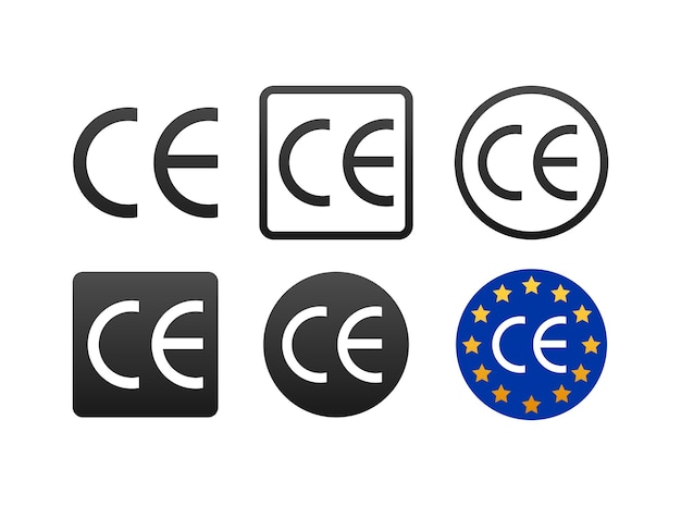 Vektor ce-kennzeichnung zertifizierung conformite europeenne vektor stock illustration
