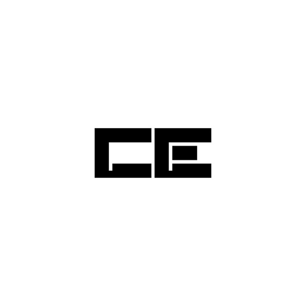 CE-Monogramm-Logo-Design, Buchstabe, Text, Name, Symbol, einfarbig, Logo, Alphabet, Zeichen, einfaches Logo
