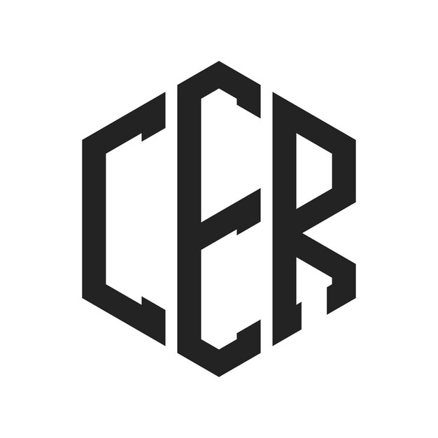 CER-Logo-Design Anfangsbuchstaben CER-Monogramm-Logo in sechseckiger Form