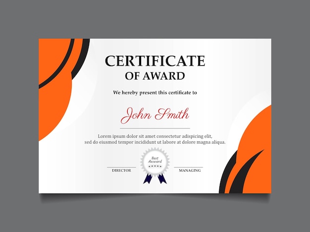 Certificate design vorlage