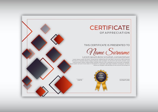 Certificate design vorlage