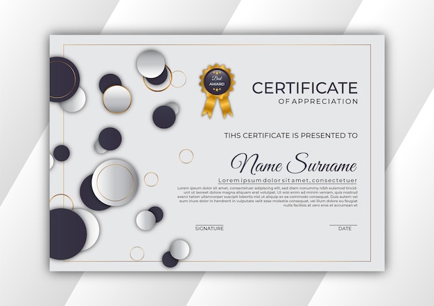 Certificate design vorlage