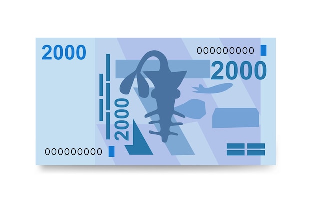 Cfa franc bceao vektor illustration westafrikanischer frank geldsatz bündel banknoten geld 2000 fr