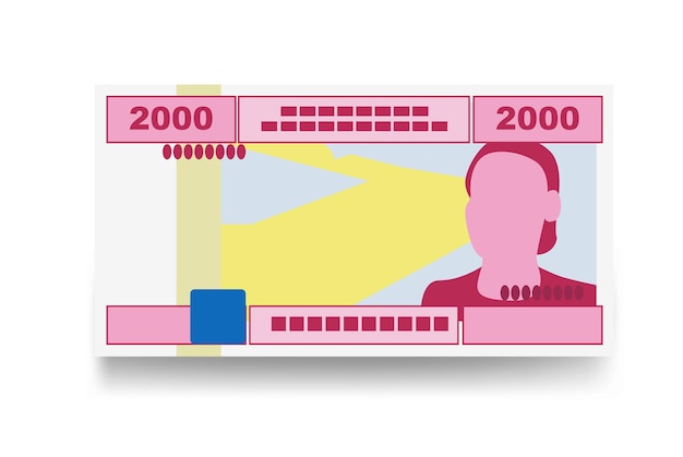 Vektor cfa-franc-beac-vektorillustration zentralafrikanischer frank-geldsatz bündelt banknoten 2000 cfa