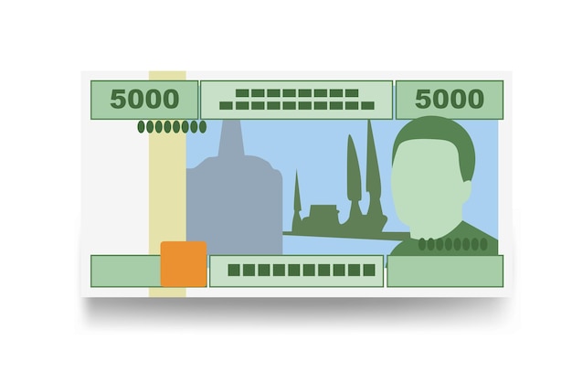 Vektor cfa-franc-beac-vektorillustration zentralafrikanischer frank-geldsatz bündelt banknoten 5000 cfa