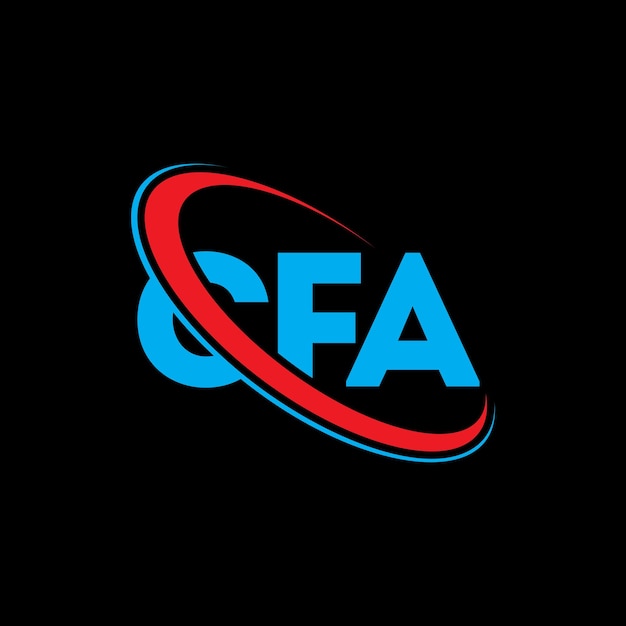 Vektor cfa-logo cfa-brief cfa-buchstaben-logo-design initialen cfa-logo mit kreis und großbuchstaben monogramm logo cfa-typographie für technologie-geschäft und immobilien-marke