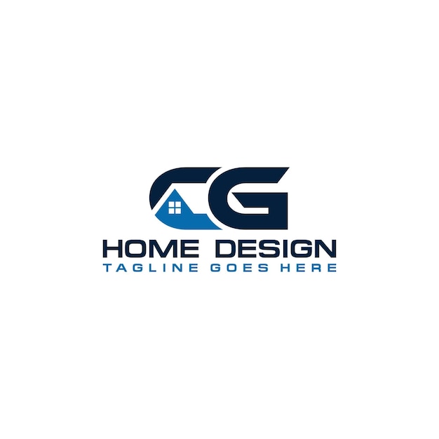 Vektor cg-anfangshaus- oder immobilienlogo-vektordesign