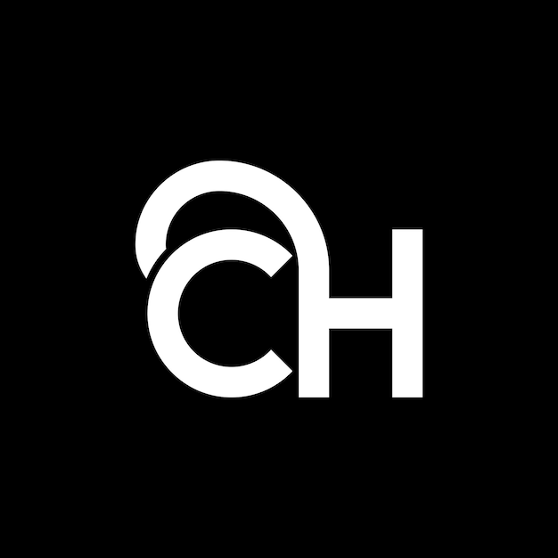 CH-Logo-Design mit Buchstaben auf schwarzem Hintergrund CH-Kreative-Initialen Buchstaben Logo-Konzept CH-Letter-Design CH-Weißbuchstaben-Design auf schwarzen Hintergrund C H C H-Logo