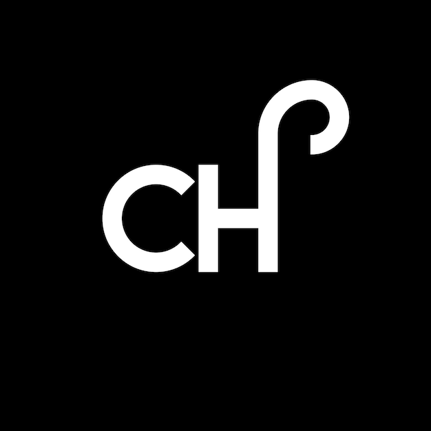 CH-Logo-Design mit Buchstaben auf schwarzem Hintergrund CH-Kreative-Initialen Buchstaben Logo-Konzept CH-Letter-Design CH-Weißbuchstaben-Design auf schwarzen Hintergrund C H C H-Logo