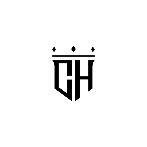 CH Monogramm Logo Design Buchstabe Text Name Symbol Monochrom Logotyp Alphabet Zeichen Einfaches Logo