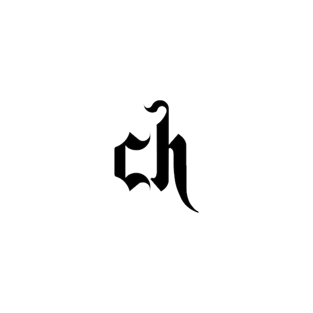 CH Monogramm Logo Design Buchstabe Text Name Symbol Monochrom Logotyp Alphabet Zeichen Einfaches Logo