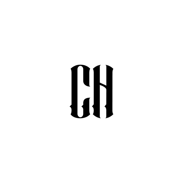 CH Monogramm Logo Design Buchstabe Text Name Symbol Monochrom Logotyp Alphabet Zeichen Einfaches Logo