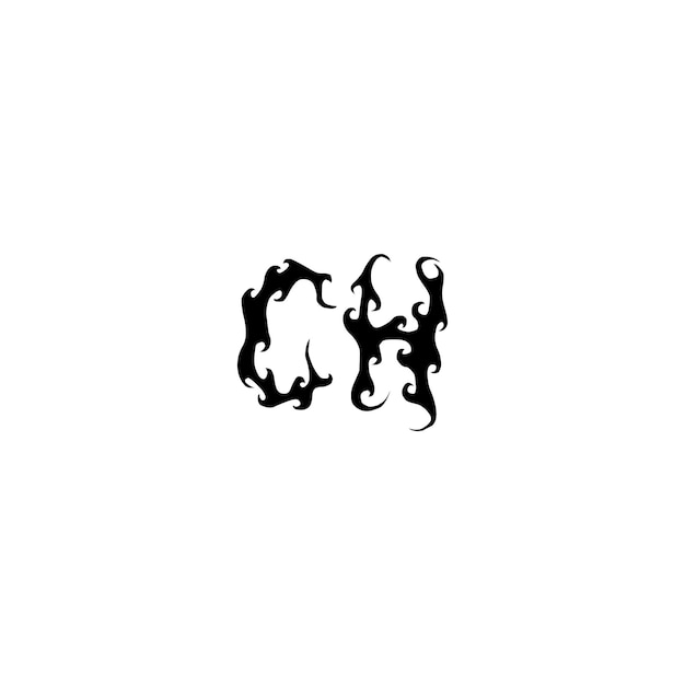 CH Monogramm Logo Design Buchstabe Text Name Symbol Monochrom Logotyp Alphabet Zeichen Einfaches Logo