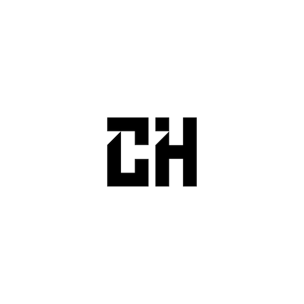 CH Monogramm Logo Design Buchstabe Text Name Symbol Monochrom Logotyp Alphabet Zeichen Einfaches Logo