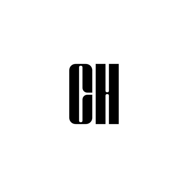 CH Monogramm Logo Design Buchstabe Text Name Symbol Monochrom Logotyp Alphabet Zeichen Einfaches Logo