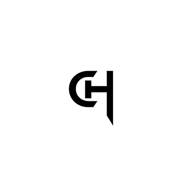 CH Monogramm Logo Design Buchstabe Text Name Symbol Monochrom Logotyp Alphabet Zeichen Einfaches Logo
