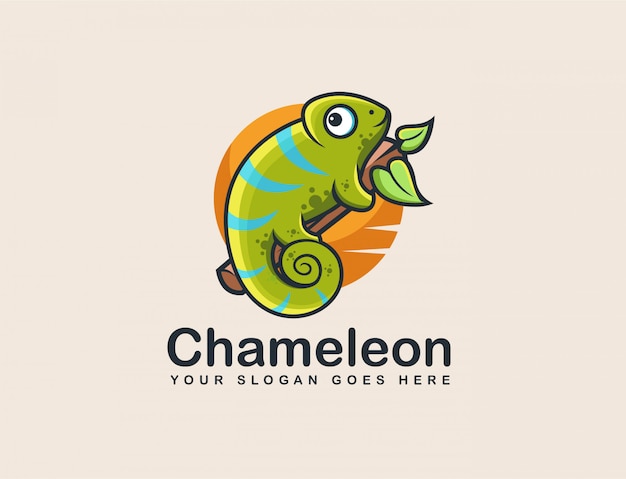 Chamäleon-maskottchen-logo