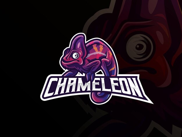 Chamäleon maskottchen sport logo design