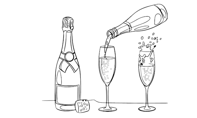 Champagner gießen