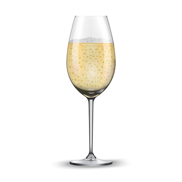 Champagnerglas lokalisiert auf weißem Hintergrund.
