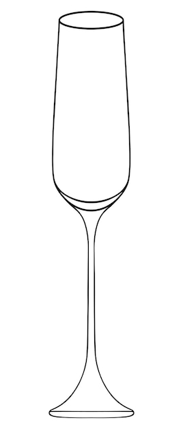 Vektor champagnerglas sketch kristallbehälter für ein getränk doodle-stil