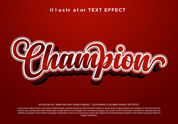 Champion 3d-texteffekt-design