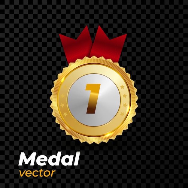 Vektor champion-gewinnerpreis-metallmedaille
