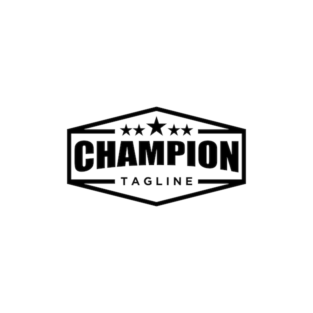 Vektor champion sport logo emblem abzeichen grafische typografie