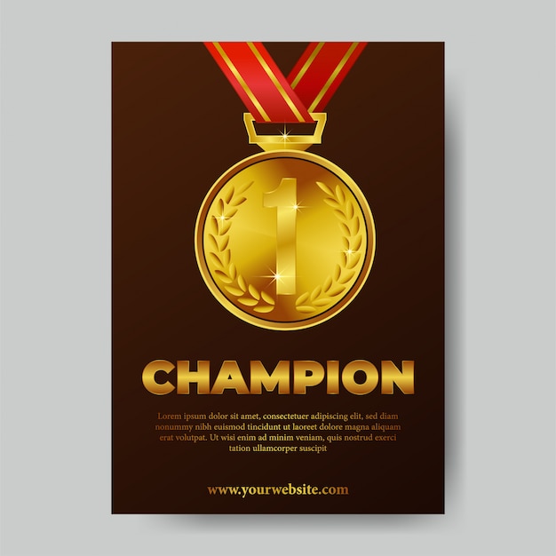 Vektor champion-trophäenplakat