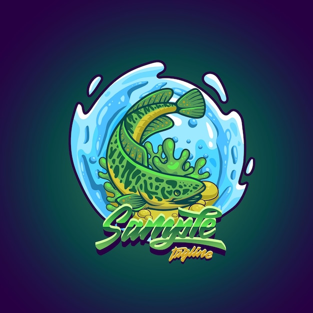 Channa Fisch Vorlage Maskottchen Logo Vektor
