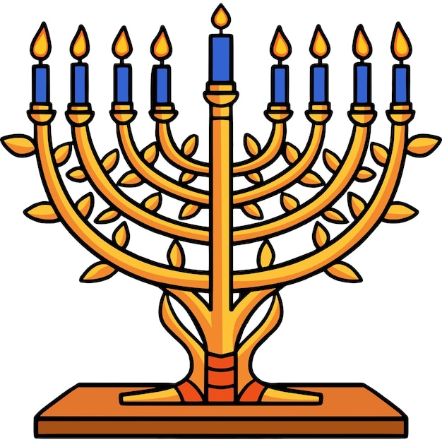 Vektor chanukka menorah cartoon farbige cliparts