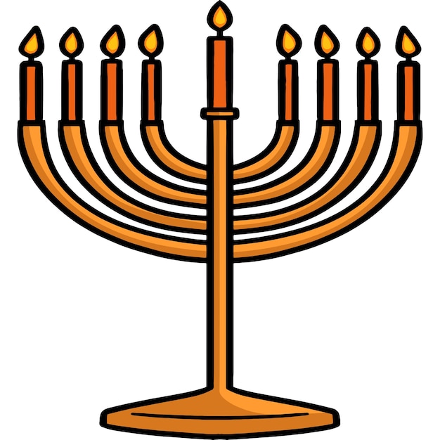 Vektor chanukka menorah cartoon farbige cliparts