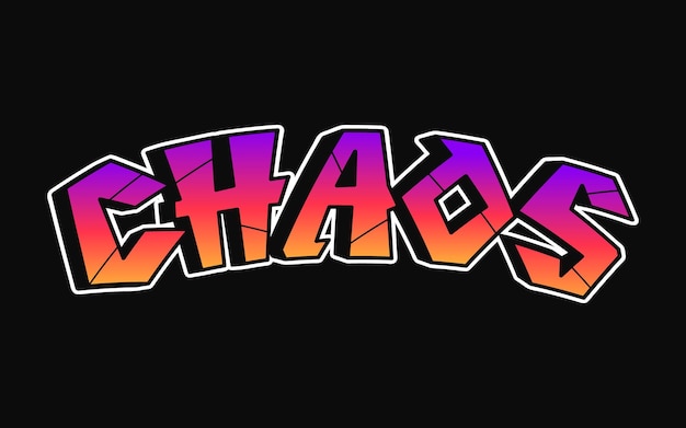 Vektor chaos-wort-graffiti-schriften