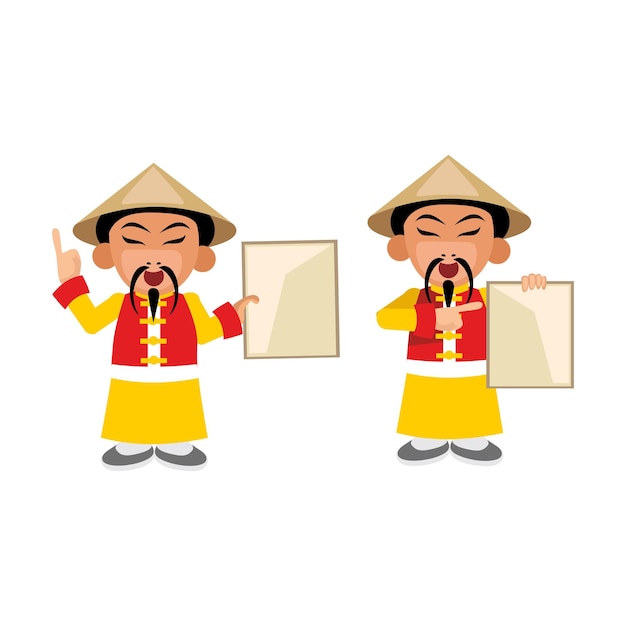 Charakter chinesischer mann in traditioneller kleidung flache illustration