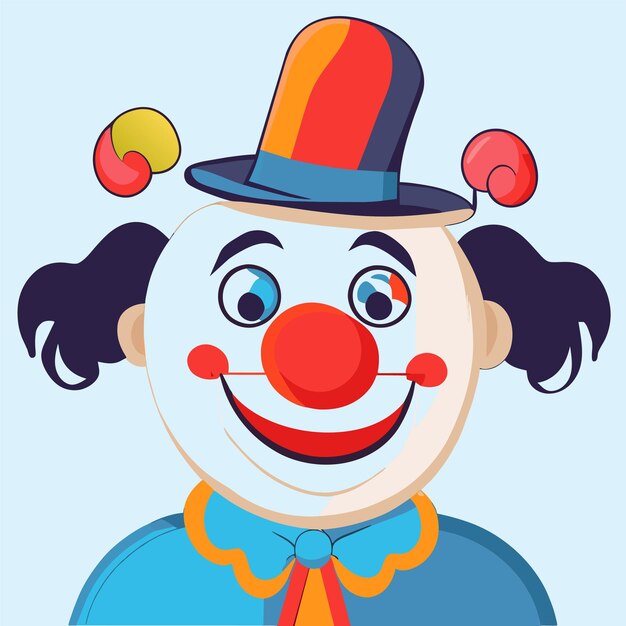 Charakter eines clowns, der ein radfahrrad fährt, handgezeichnet, flach, stilvoll, cartoon-sticker-ikonenkonzept isoliert