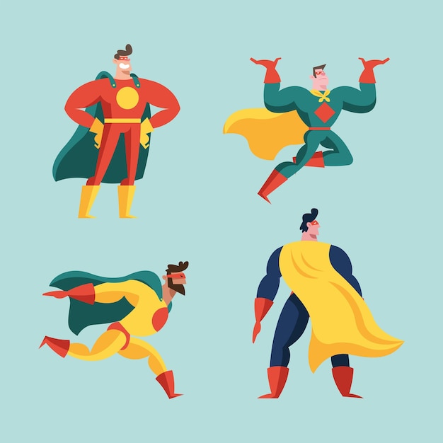 Charaktere der superhelden-männer