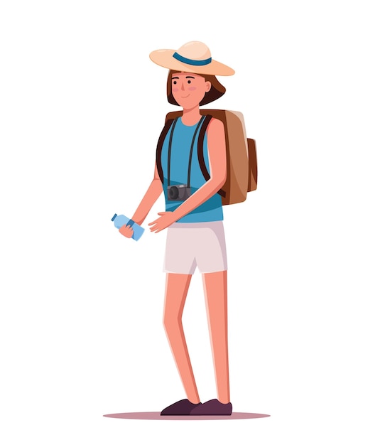 Charaktere Touristen reisende Menschen Vektor-Illustration