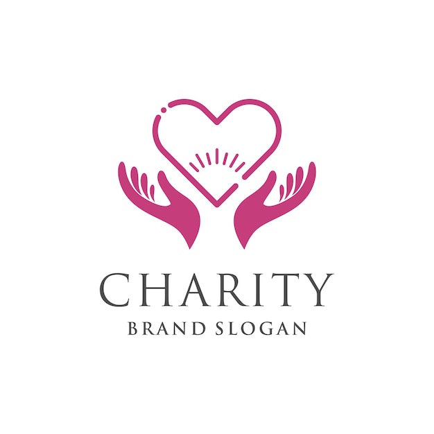 Charity-Design-Ikonen-Vorlage mit kreativen Element-Konzeptidee