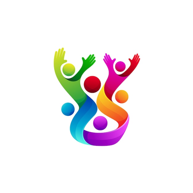 Charity-Logo und soziale Ikone der Familiendesign-Community